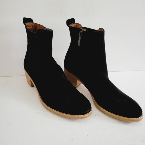 New PAUL GREEN WOMEN SANTE WESTERN COWBOY ITALIAN BLACK SUEDE BOOTS SIZE 7 - Picture 1 of 8